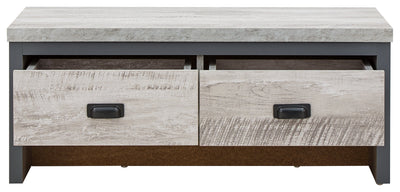 Boston 2 Drawer Coffee Table Grey