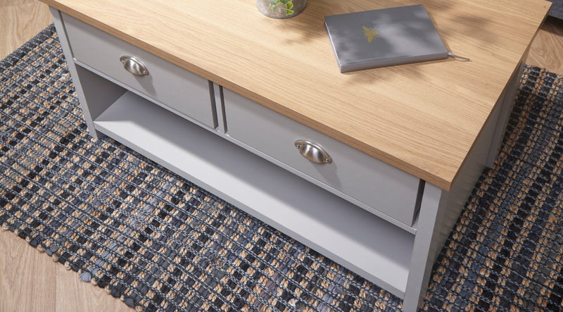 Lancaster 2 Drawer Coffee Table Grey