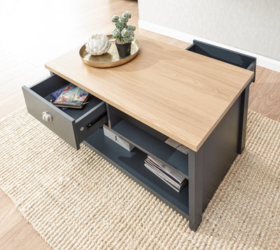 Lancaster 2 Drawer Coffee Table Slate Blue