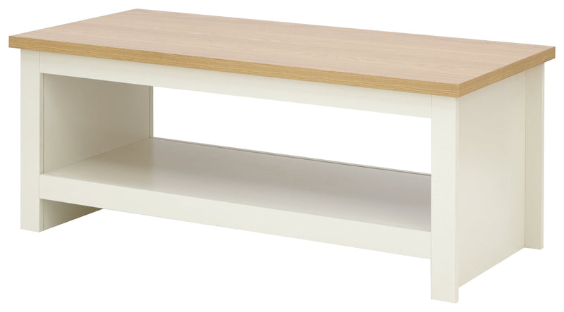 Lancaster Coffee Table With Shelf Cream