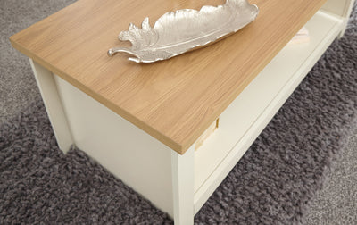 Lancaster Coffee Table With Shelf Cream