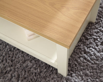 Lancaster Coffee Table With Shelf Cream