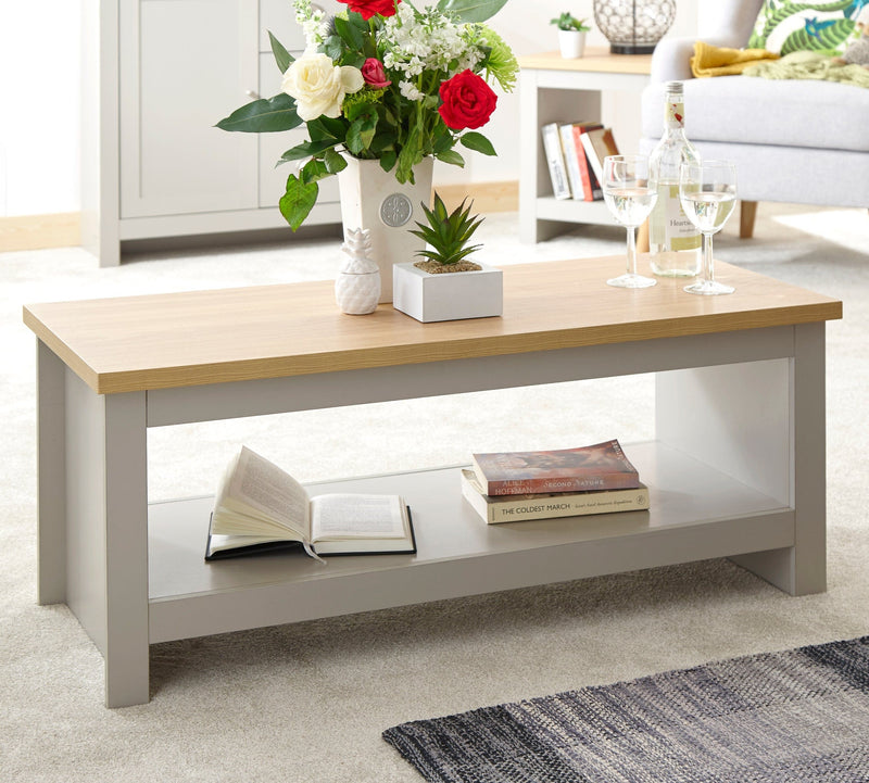 Lancaster Coffee Table With Shelf Grey