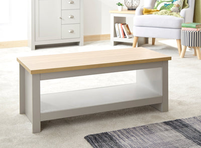 Lancaster Coffee Table With Shelf Grey