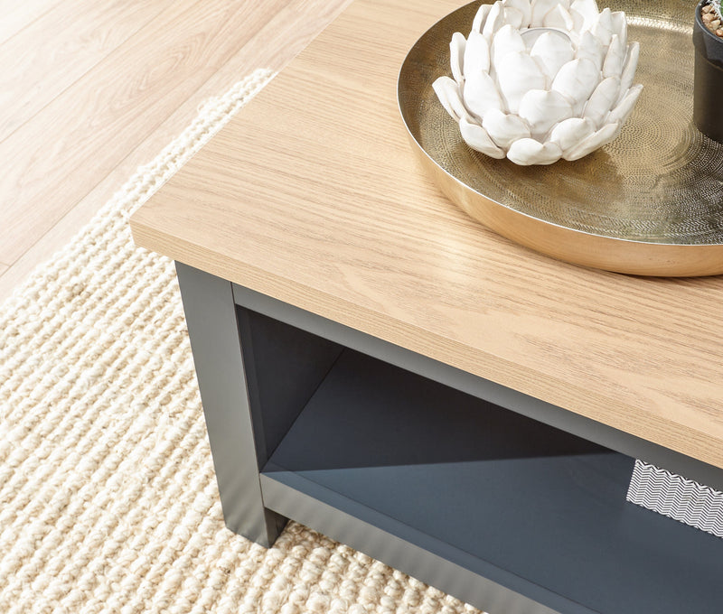 Lancaster Coffee Table With Shelf Slate Blue