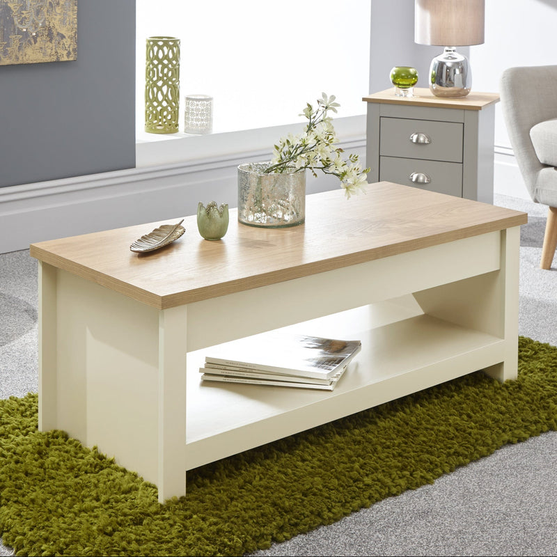 Lancaster Lift Up Coffee Table Cream