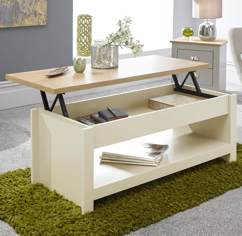 Lancaster Lift Up Coffee Table Cream