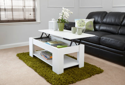 Lift Up Coffee Table White