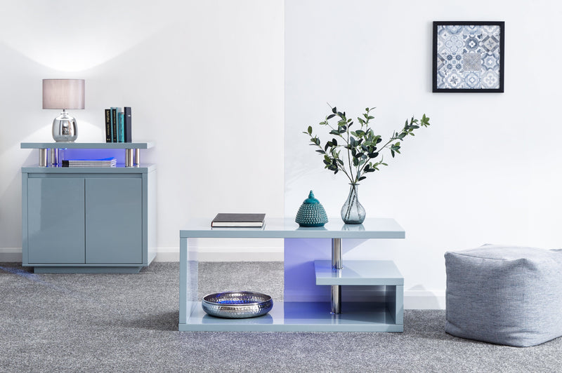 Polar High Gloss Led Coffee Table Grey