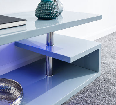 Polar High Gloss Led Coffee Table Grey