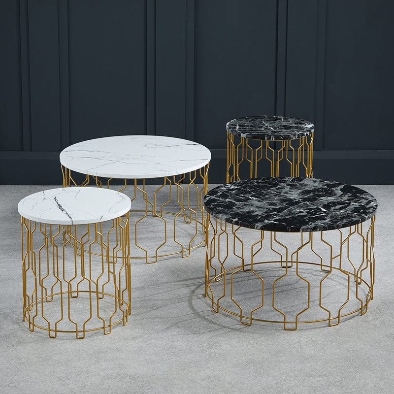 Grace End Table Black Marble