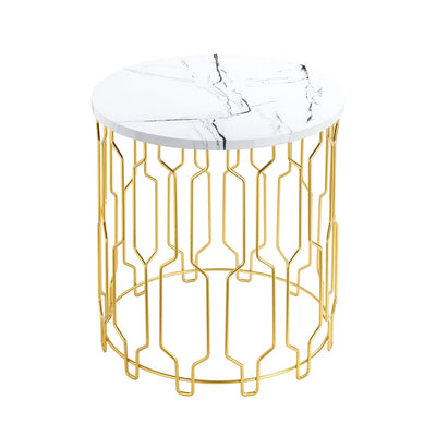 Grace End Table White Marble