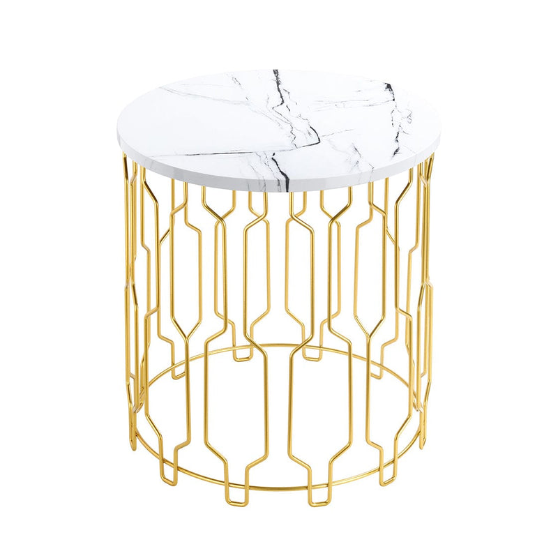 Grace End Table White Marble