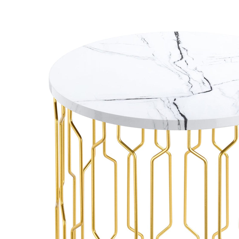 Grace End Table White Marble