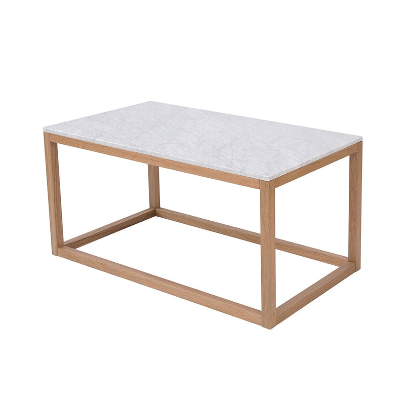 Harlow Coffee Table Oak-White Marble Top