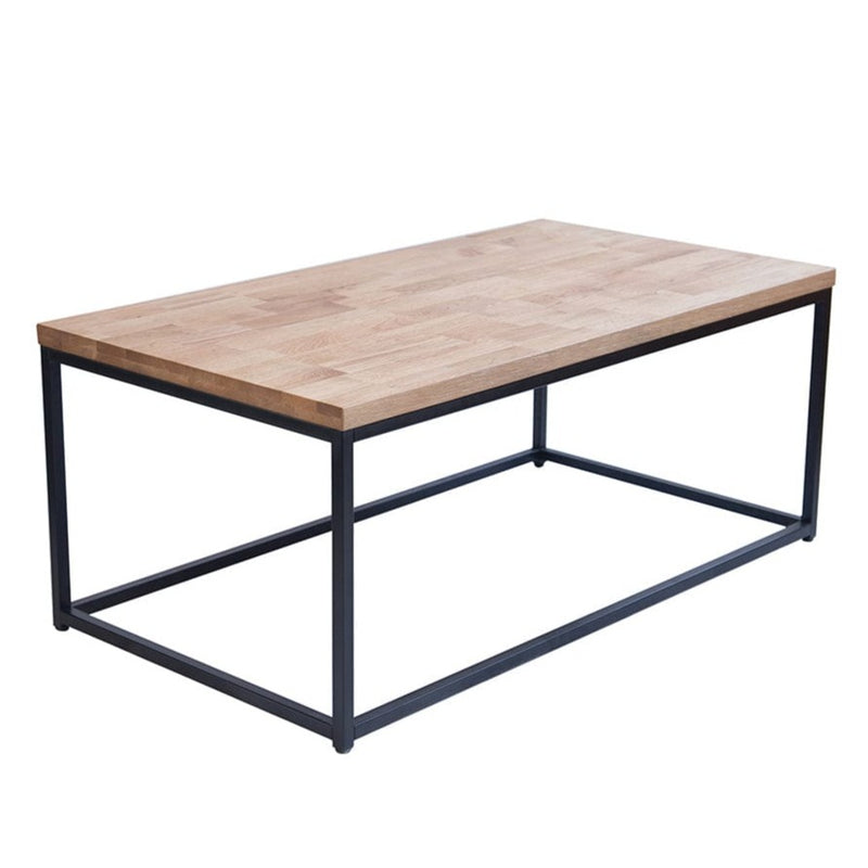 Mirelle Coffee Table Solid Oak Black Metal Frame