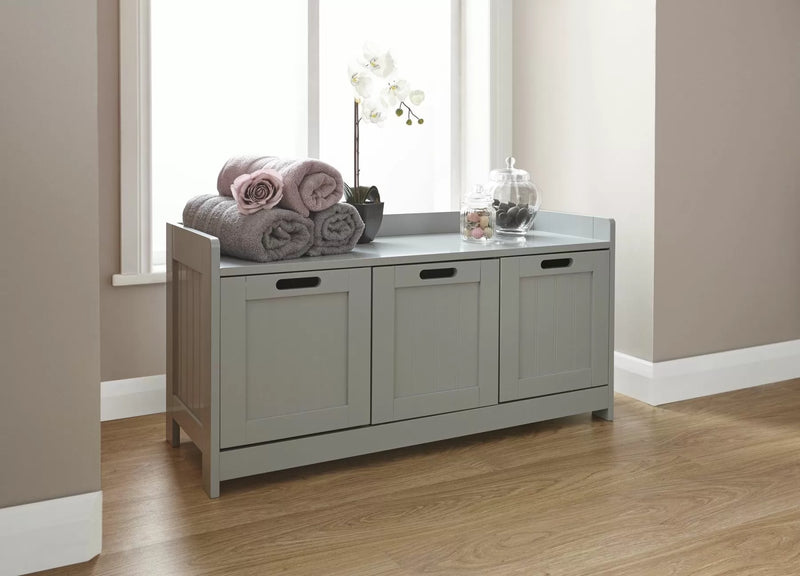 Colonial 3 Door Bathroom Storage Unit - Grey or White