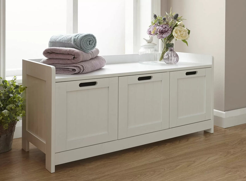 Colonial 3 Door Bathroom Storage Unit - Grey or White