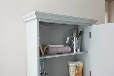 Colonial Mirrored Wall Storage Cabinet - Grey or White