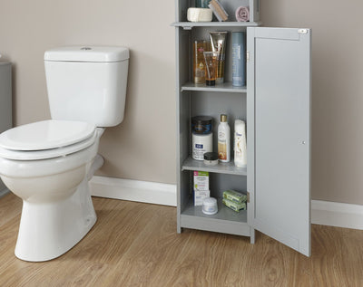 Colonial Tall Bathroom Storage Cupboard - Grey or White