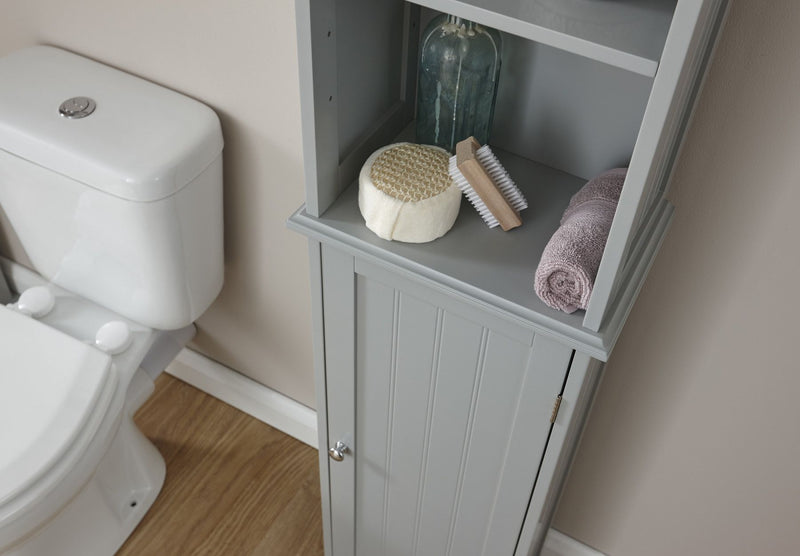 Colonial Tall Bathroom Storage Cupboard - Grey or White