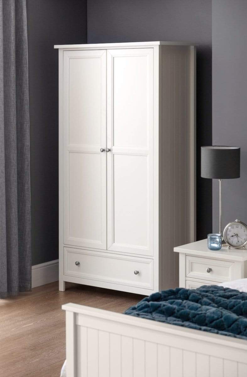 Maine 2 Door Combination Wardrobe - Surf White