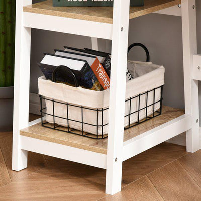 Compact Writing Table W/Shelf - White