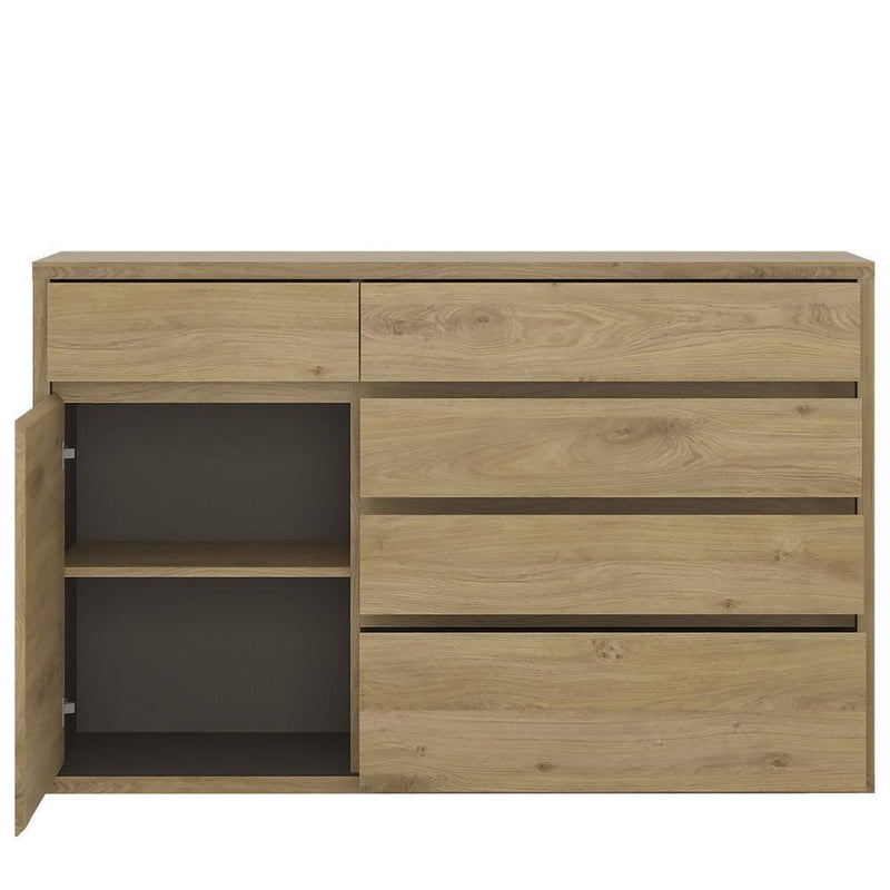 Shetland 1 Door 5 drawer cupboard Shetland Oak Finish