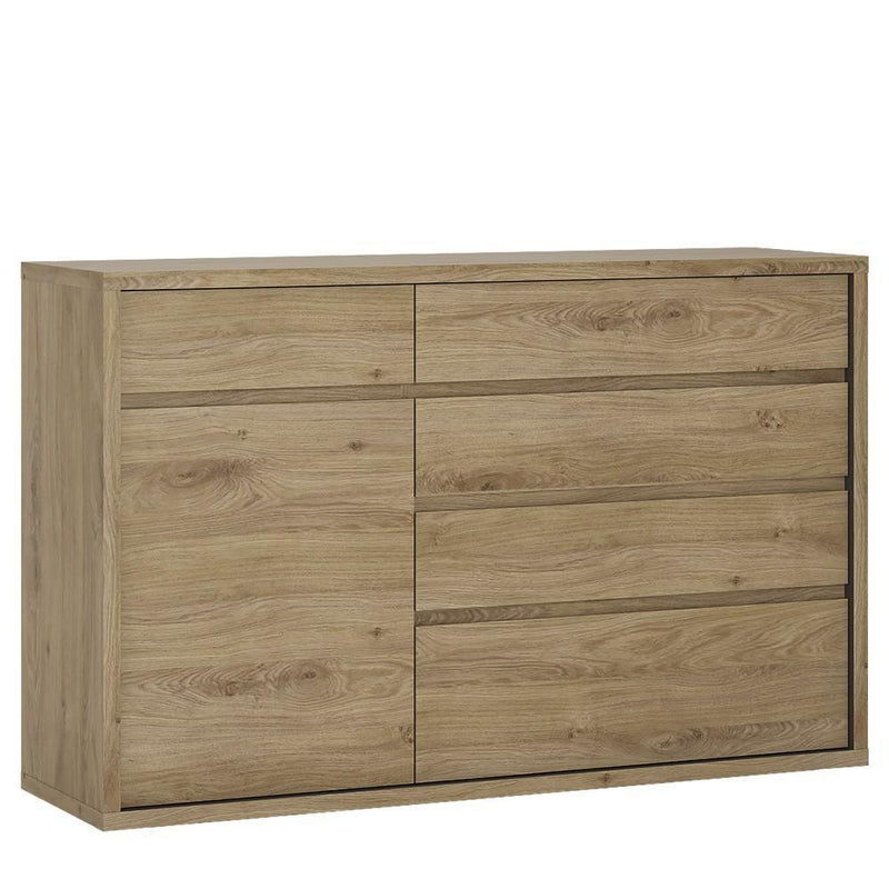 Shetland 1 Door 5 drawer cupboard Shetland Oak Finish