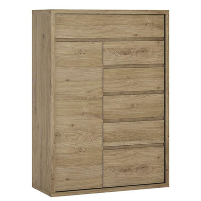 Shetland 1 Door 6 drawer cupboard Shetland Oak Finish