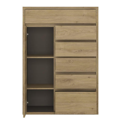 Shetland 1 Door 6 drawer cupboard Shetland Oak Finish