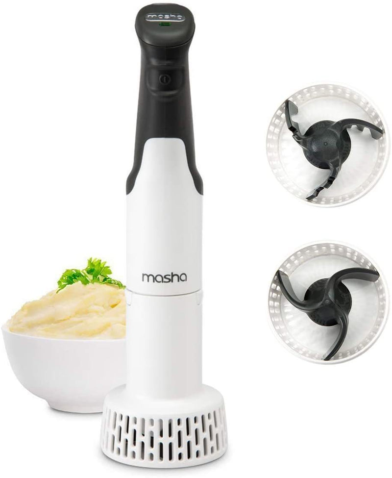 Masha Official Electric Potato Masher Hand Blender 3-in-1 Multi Tool Blends Purees Whisks | Immersion Mixer | Perfectly Blends & Purees Baby Food