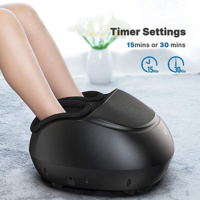 RENPHO Foot Massager Machine with Heat, Shiatsu Massager Deep Kneading Therapy, Air Compression, Relieve Foot Pain, Improve Blood Circulation (Black)