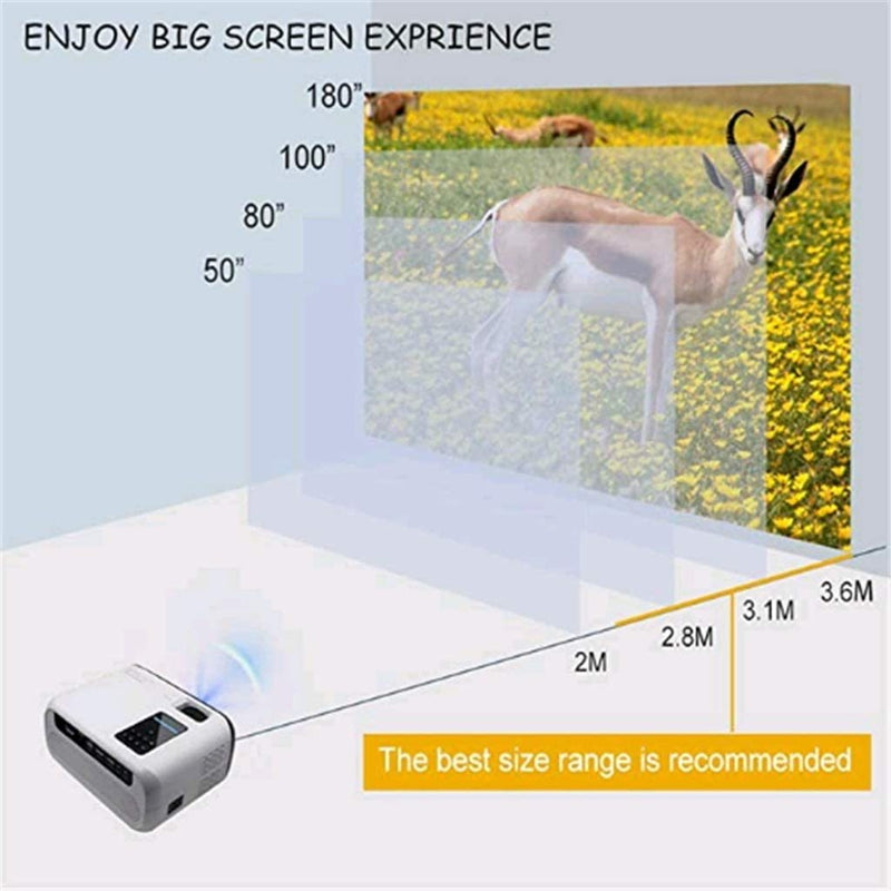 Ptvwire mini portable outdoor projector, HD movie led Video home smartphone projector
