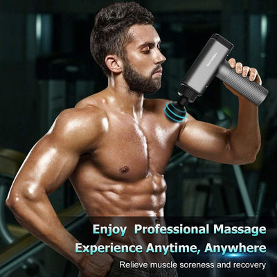 Nanssigy Powerful 30 Speeds Percussion Muscle Massager, 2600mah Electric Handheld Muscle Portable Massager Gun for Athletes Muscle Tension Pain Relief