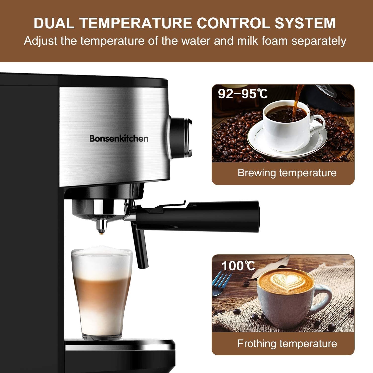 The Bonsenkitchen 12-Cup Programmable Drip Coffee Maker,front fill coffee  ground
