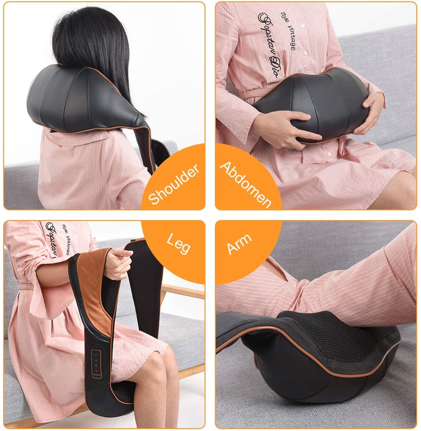 Deep Kneading Neck Massager with Heat - Shiatsu Neck Back and Shoulder  Massager Pillow - Foot, Legs, Body Muscle Relief - Home Office Use - Corded  Electric