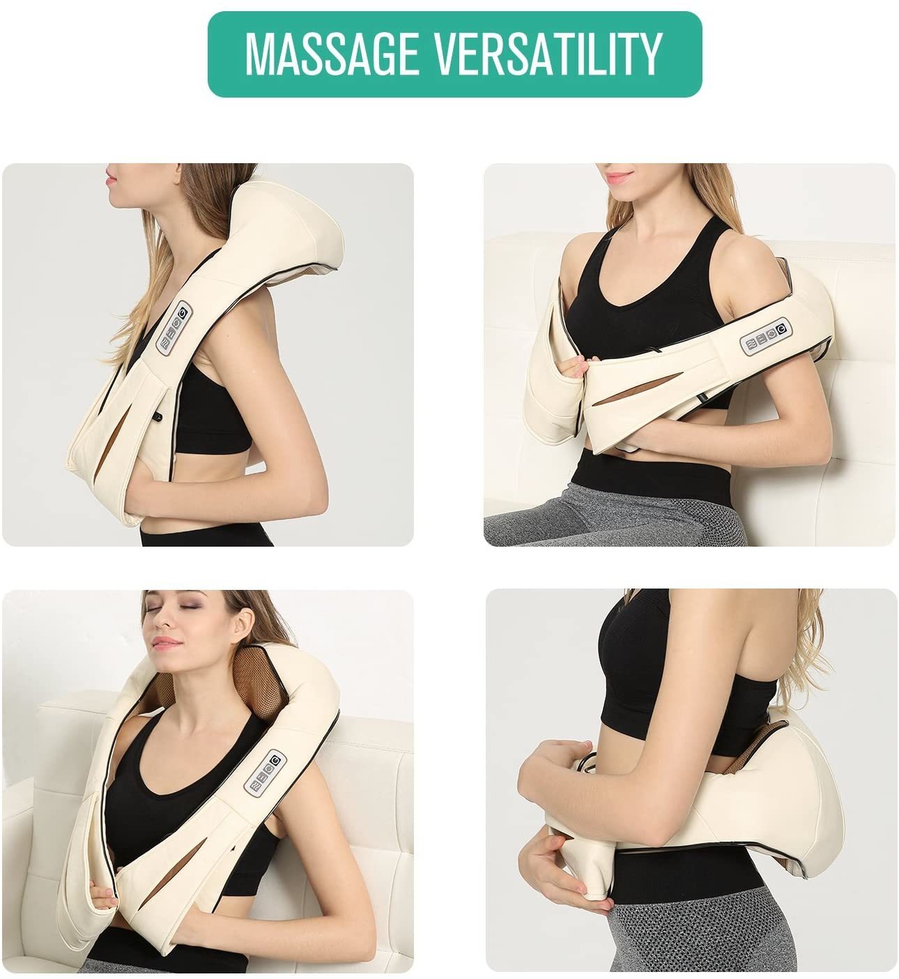 Medcursor Shiatsu Shoulder & Neck Massager with Heat Deep Kneading Massage  for Back 