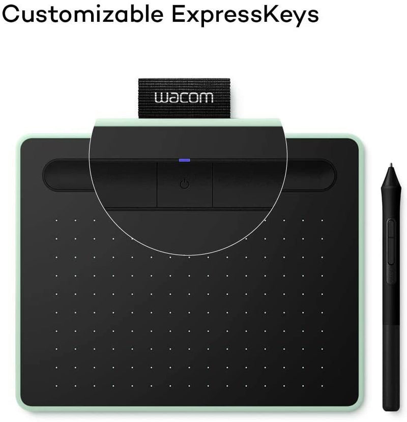 Wacom Intuos S Pistachio, Bluetooth Pen Tablet – Wireless Graphic Tablet for Painting, Sketching and Photo Retouch with 2 Creative Software Downloads