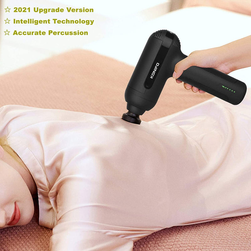 KONIFO Handheld Electric Massage Gun,Deep Tissue Percussion for Deep Relaxation,with 8 Massage Heads,Super Quiet Brushless Motor 30 Speeds Setting