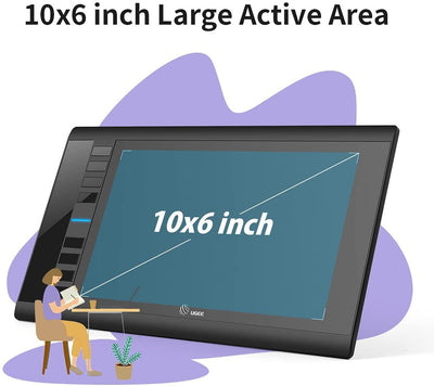 UGEE M708 V3 Drawing Tablet,10 x 6 inch Digital Graphics Tablet with Battery-Free Stylus, 8 Hot Keys Compatible with Windows Macbook Chromebook