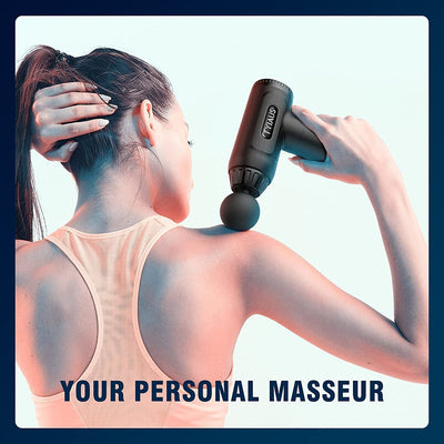 TYIAUS Massage Gun Deep Tissue, 30 Speeds Powerful Percussion Massager, Portable Muscle Gun, 6 Massage Heads,LCD Touch Screen, Handheld Body Massager