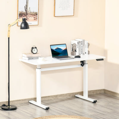 Vinsetto Electric Height Adjustable Standing Desk Sit Stand Desk with Large Desktop, Motor, Stand up Desk for Home Office, White