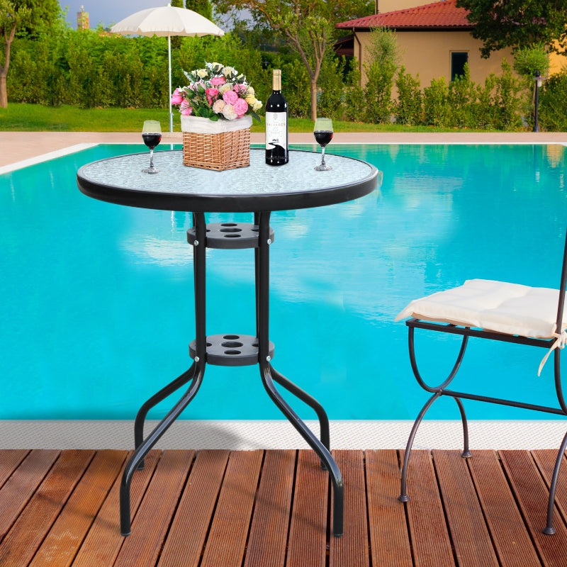 Glass top deals bistro table outdoor