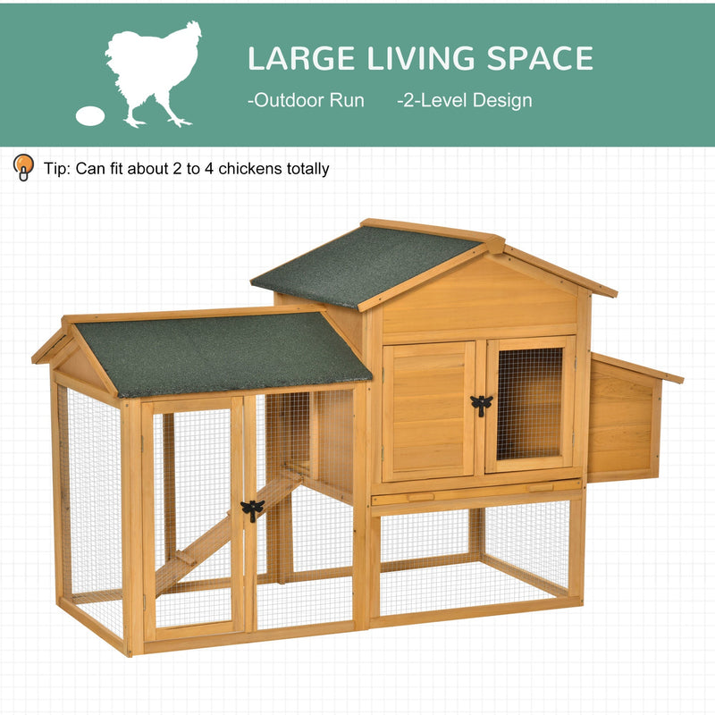 Deluxe 168cm Chicken Coop Small Animal Habitat Hen House with Run Nesting Box