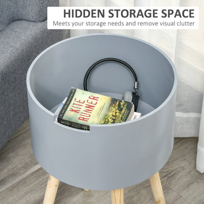 Modern Side Table With Hidden Storage Space