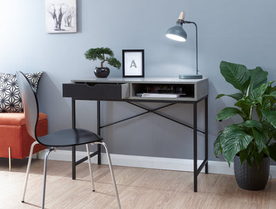 Telford Computer Desk Concrete & Black