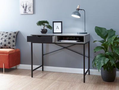 Telford Computer Desk Concrete & Black