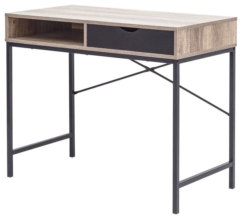 Telford Computer Desk Dark Oak & Black