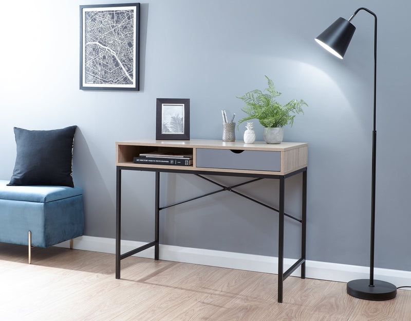 Telford Computer Desk Light Oak & Grey